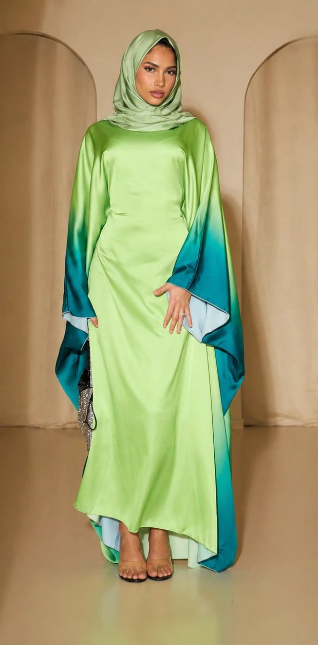 Norah Light Green Ombré Abaya